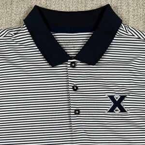 Nike Dri-Fit Mens Medium Xavier Musketeers Big East Blue Striped Golf Polo Shirt